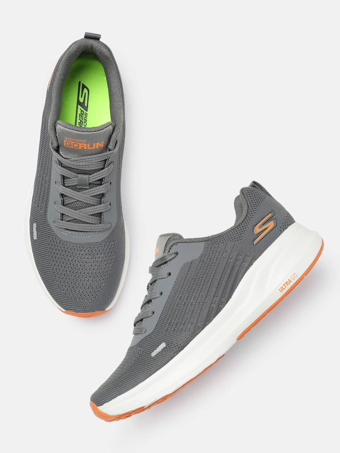 

Skechers Men GO RUN PURE Running Non-Marking Shoes, Charcoal