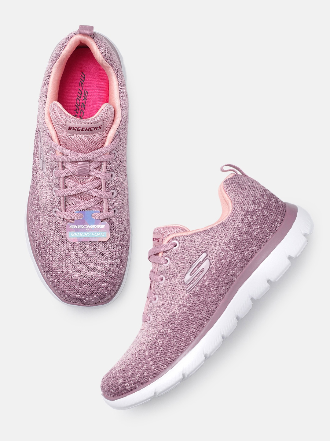 

Skechers Women SUMMITS Woven Design Sneakers, Mauve