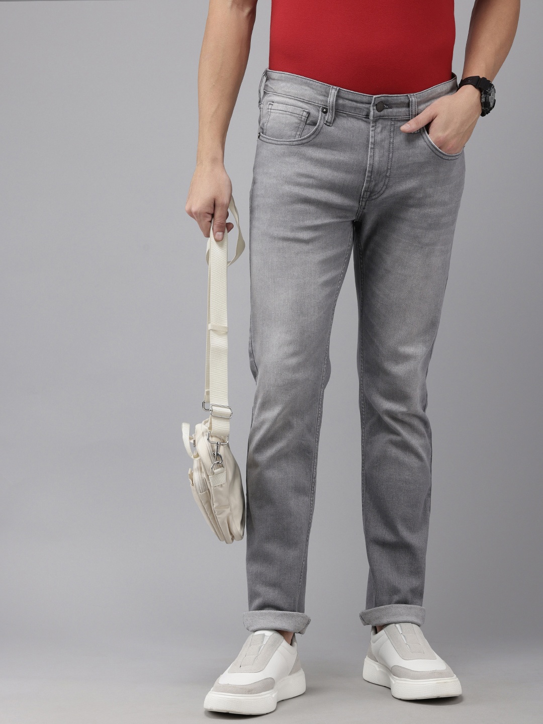 

Pepe Jeans Men Vapour Slim Fit Light Fade Stretchable Jeans, Grey