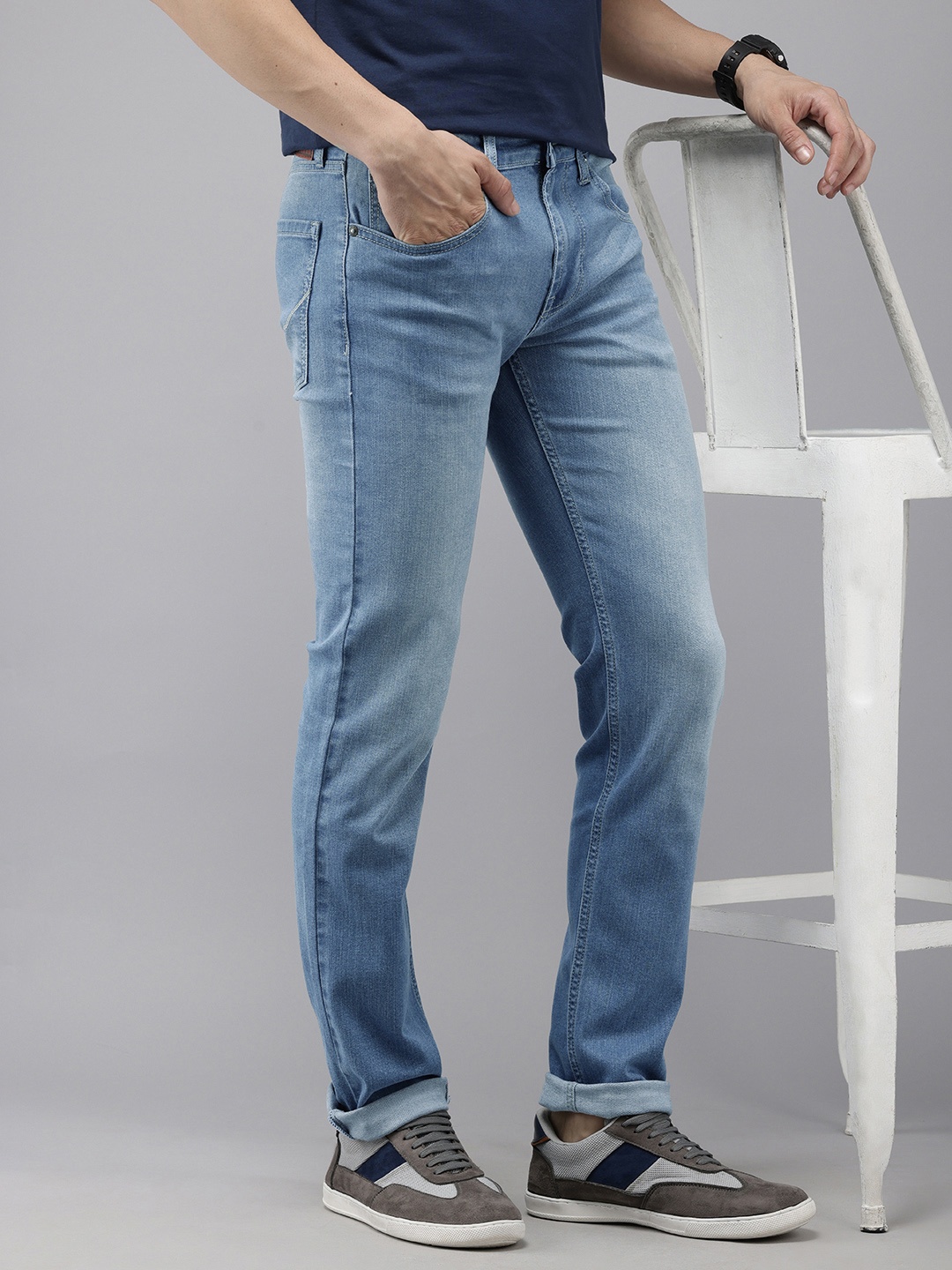 

Pepe Jeans Men Vapour Slim Fit Light Fade Stretchable Jeans, Blue