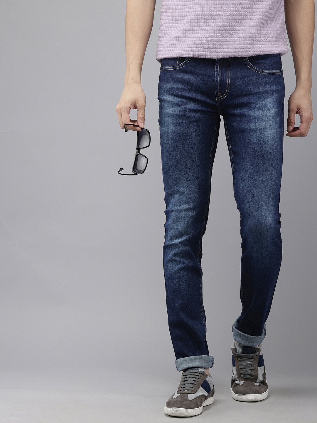 

Pepe Jeans Men Vapour Slim Fit Heavy Fade Stretchable Jeans, Blue