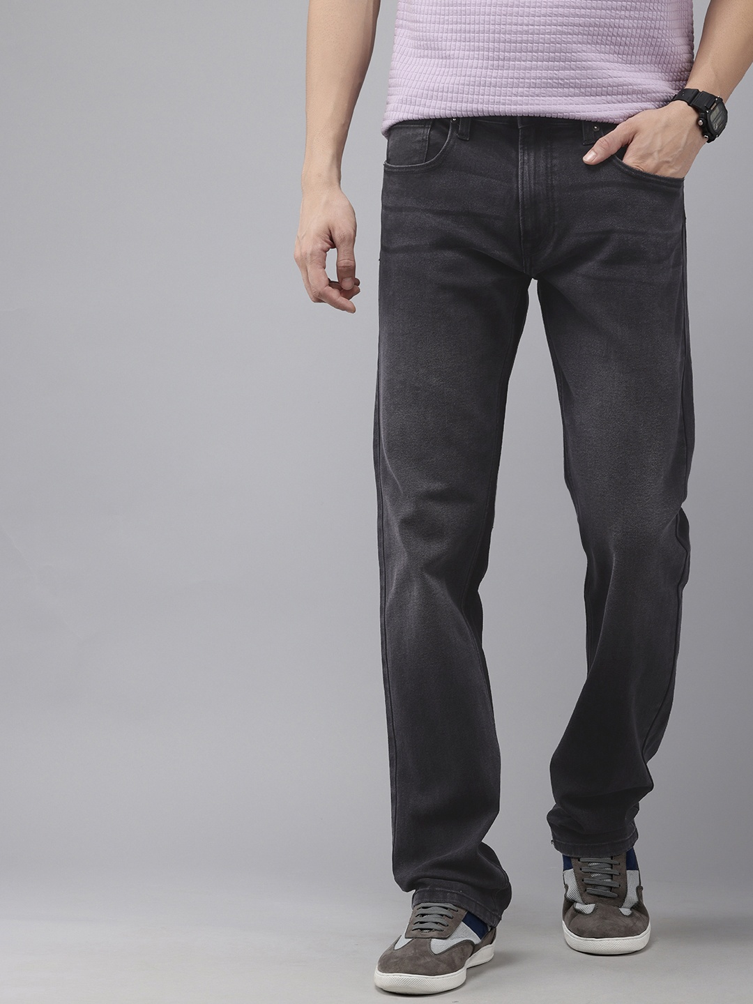 

Pepe Jeans Men Holborne Straight Fit Light Fade Stretchable Jeans, Charcoal
