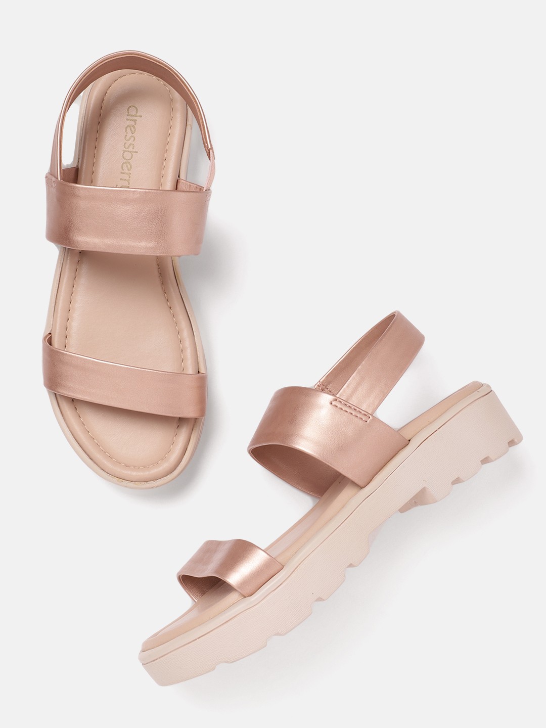 

DressBerry Women Open-Toe Comfort Sandals, Rose gold