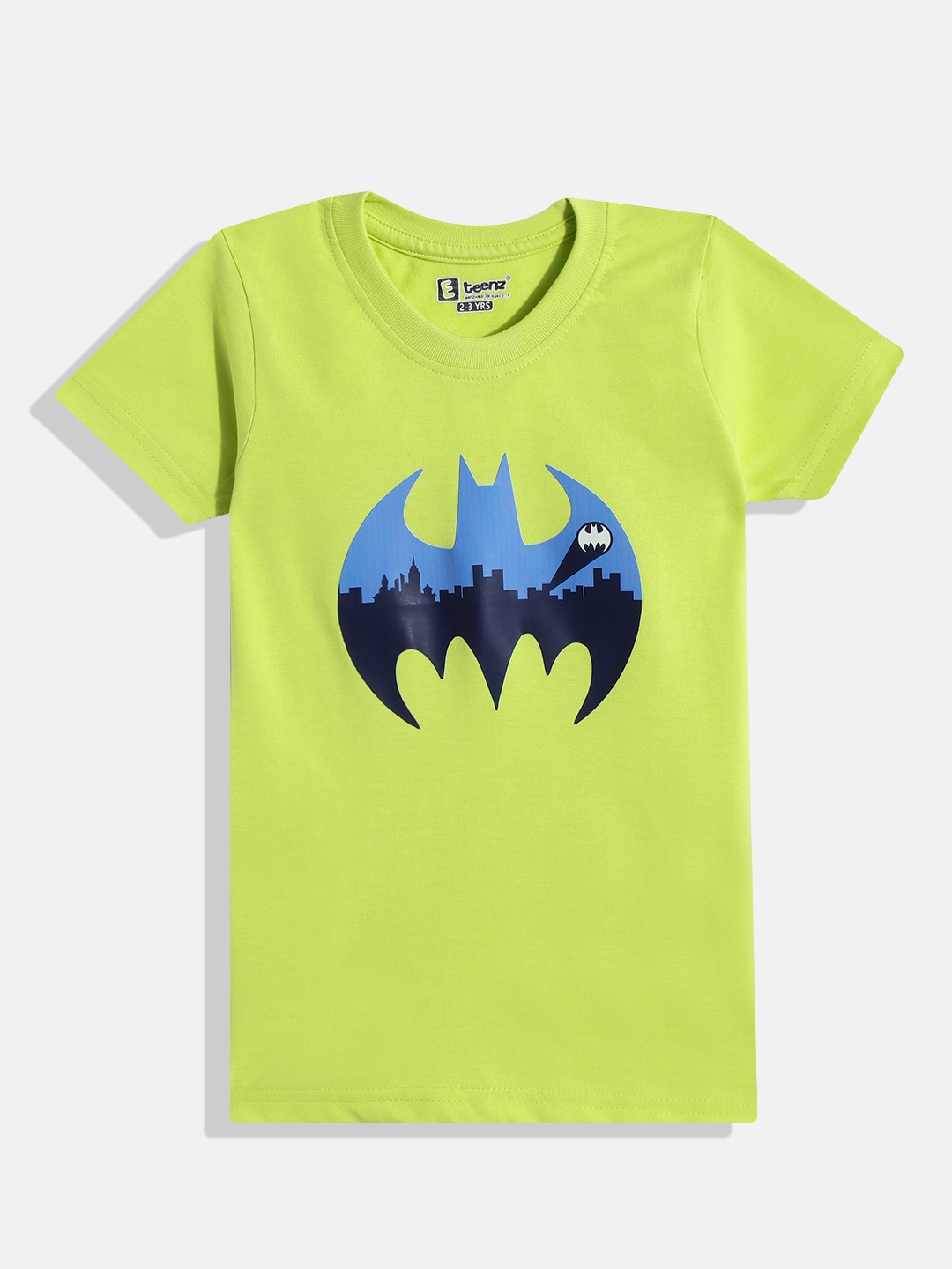 

Eteenz Boys Cotton Batman Printed T-shirt, Lime green