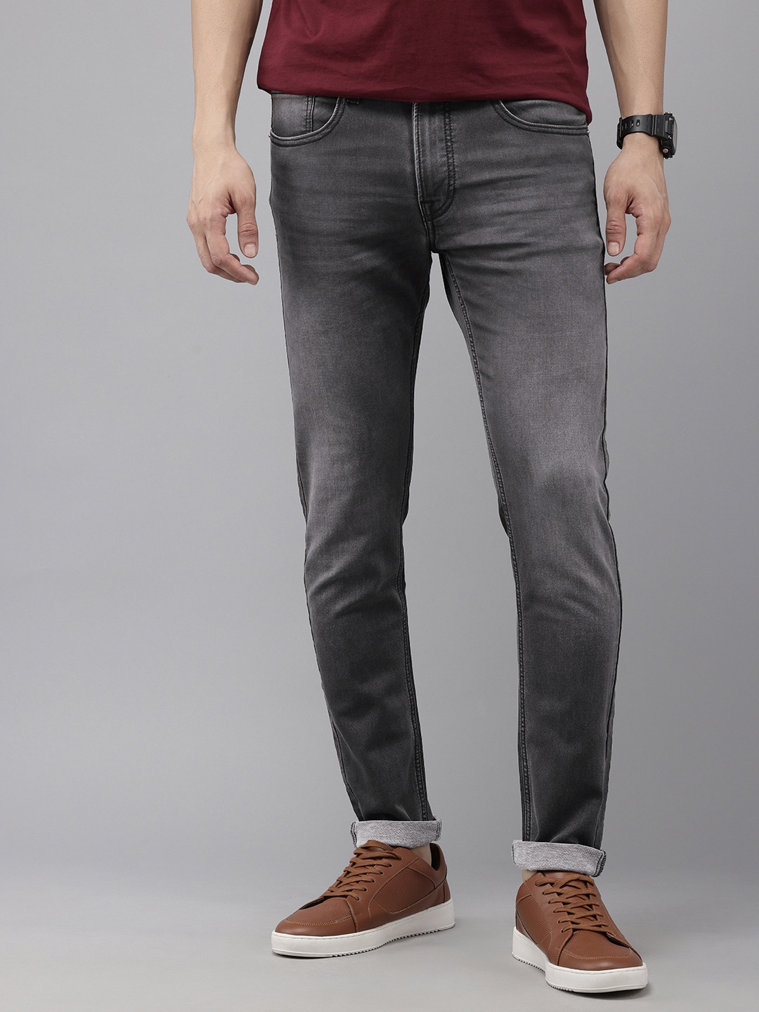 

Pepe Jeans Men Chinox Skinny Fit Light Fade Stretchable Jeans, Grey