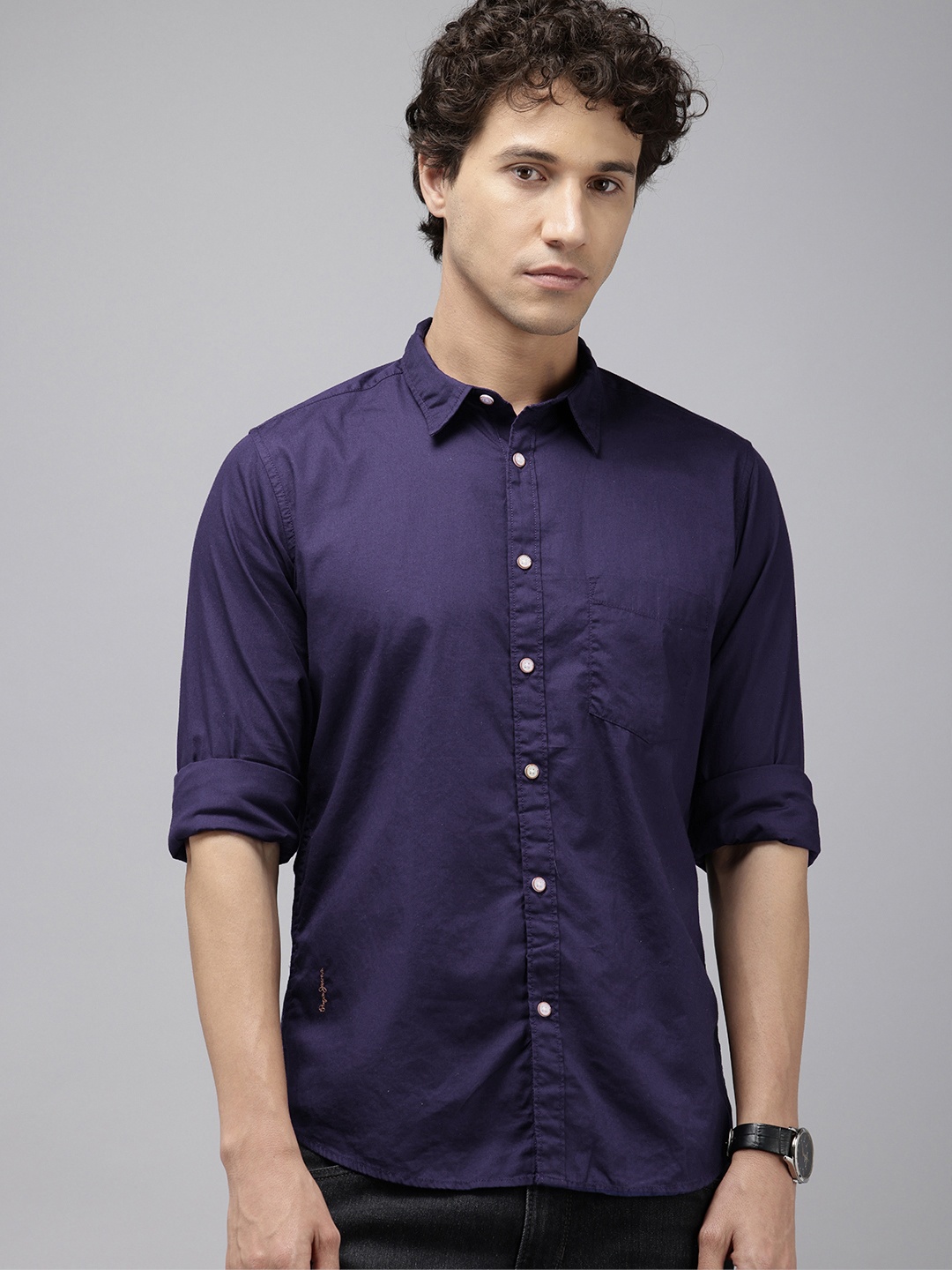 

Pepe Jeans Opaque Pure Cotton Casual Shirt, Violet