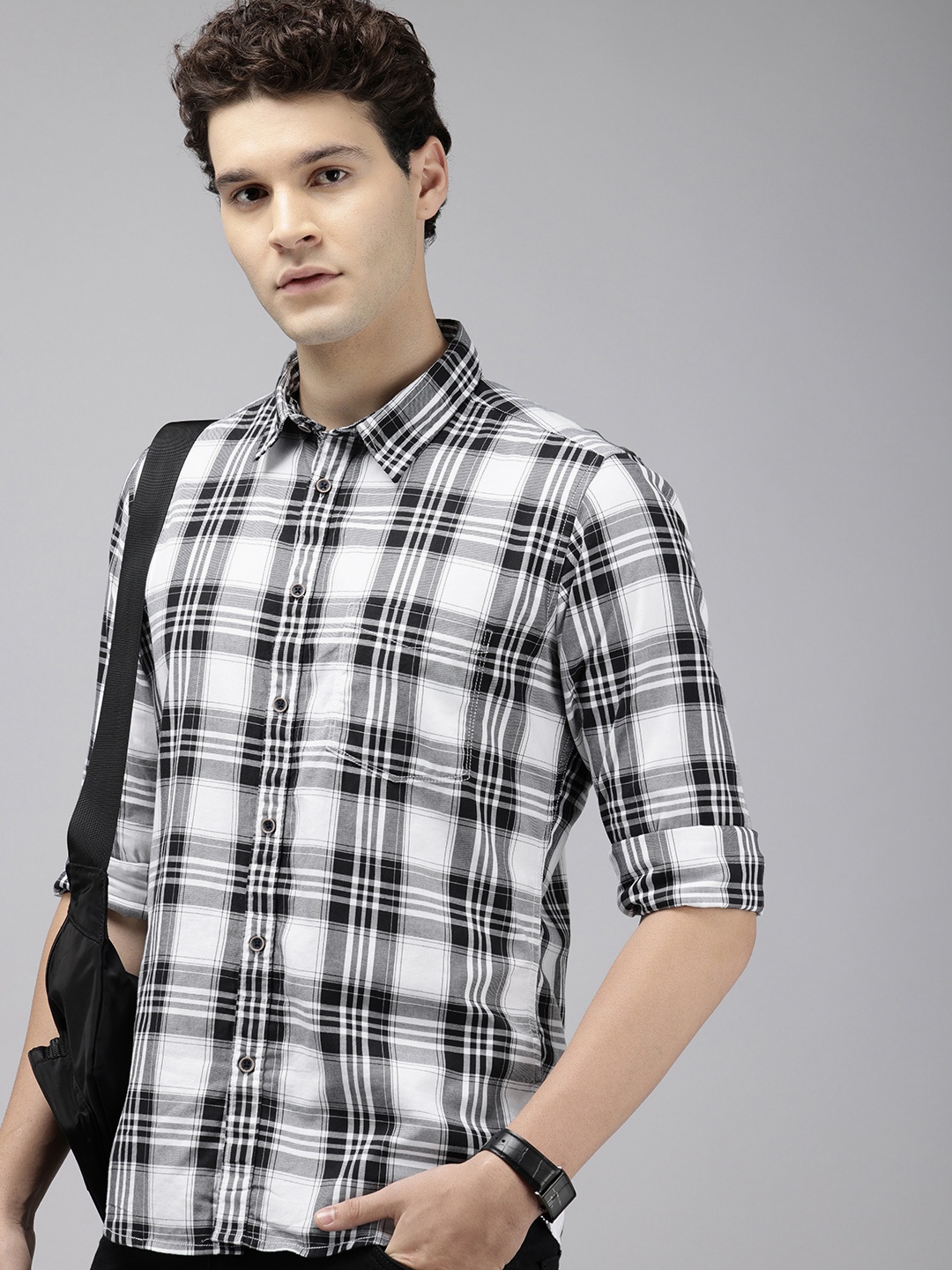 

Pepe Jeans Tartan Checked Opaque Pure Cotton Casual Shirt, Black