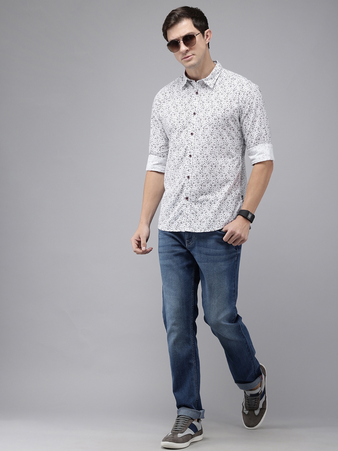 

Pepe Jeans Floral Printed Opaque Pure Cotton Casual Shirt, White