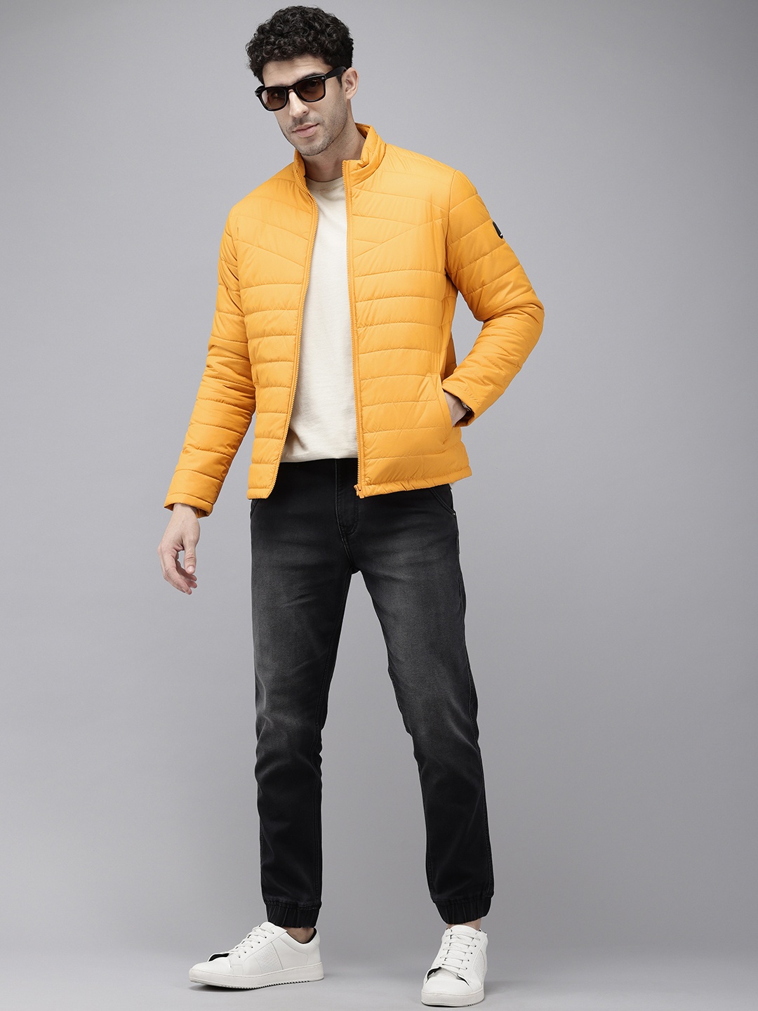 

Pepe Jeans Mock Collar Padded Jacket, Mustard