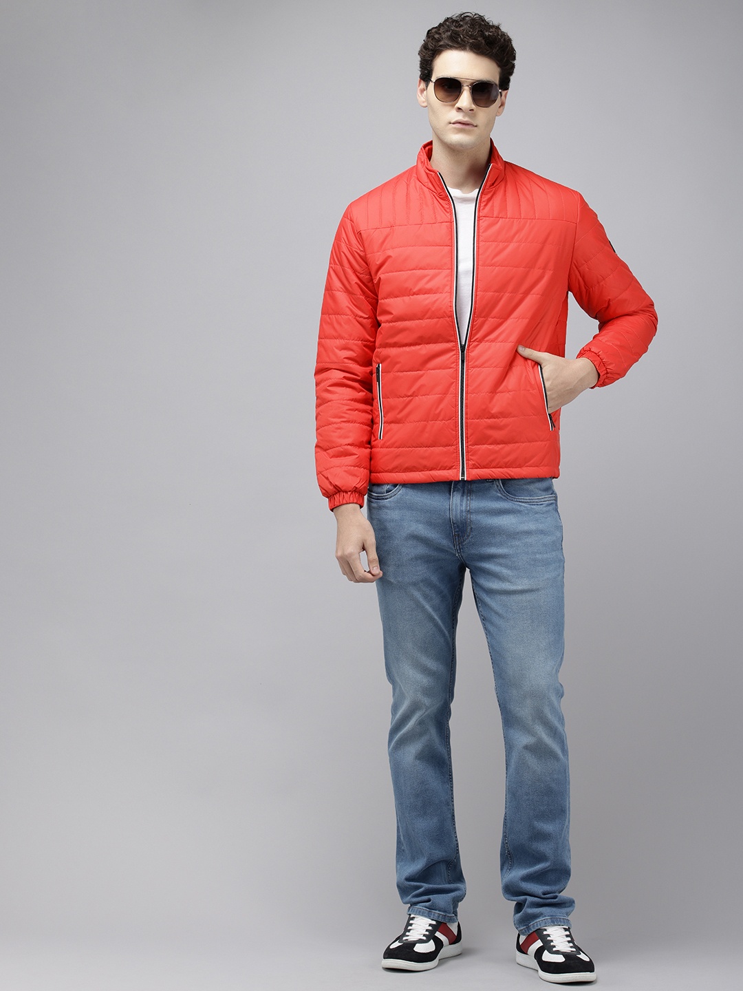 

Pepe Jeans Mock Collar Padded Jacket, Red