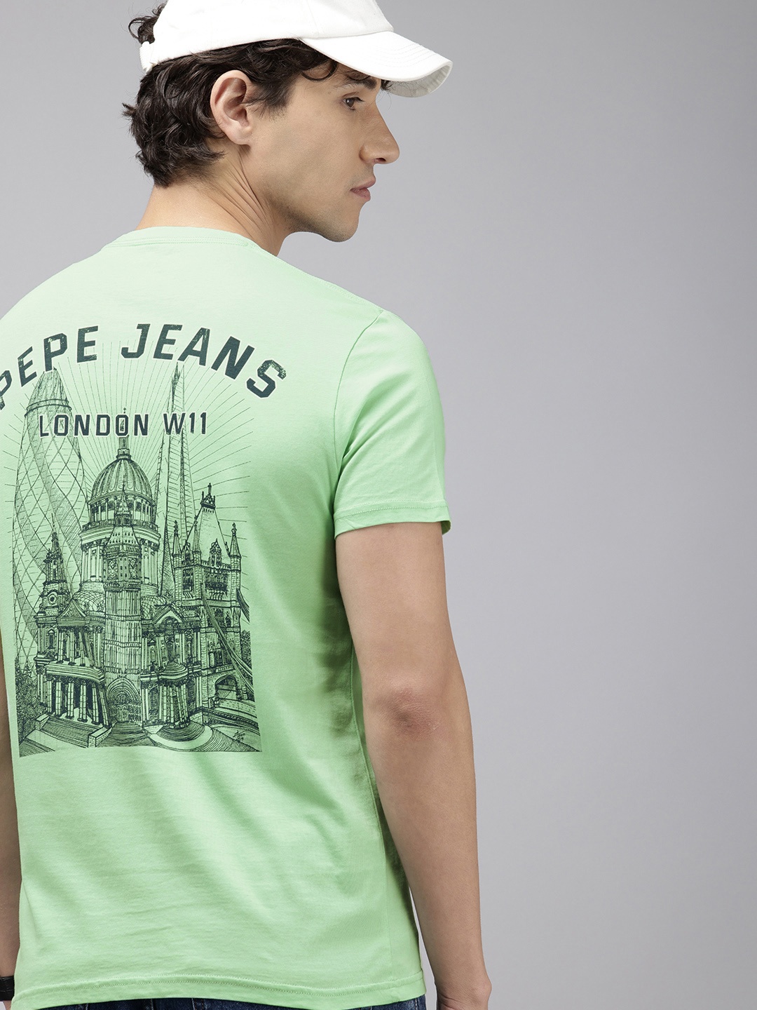 

Pepe Jeans Printed Pure Cotton Slim Fit T-shirt, Green