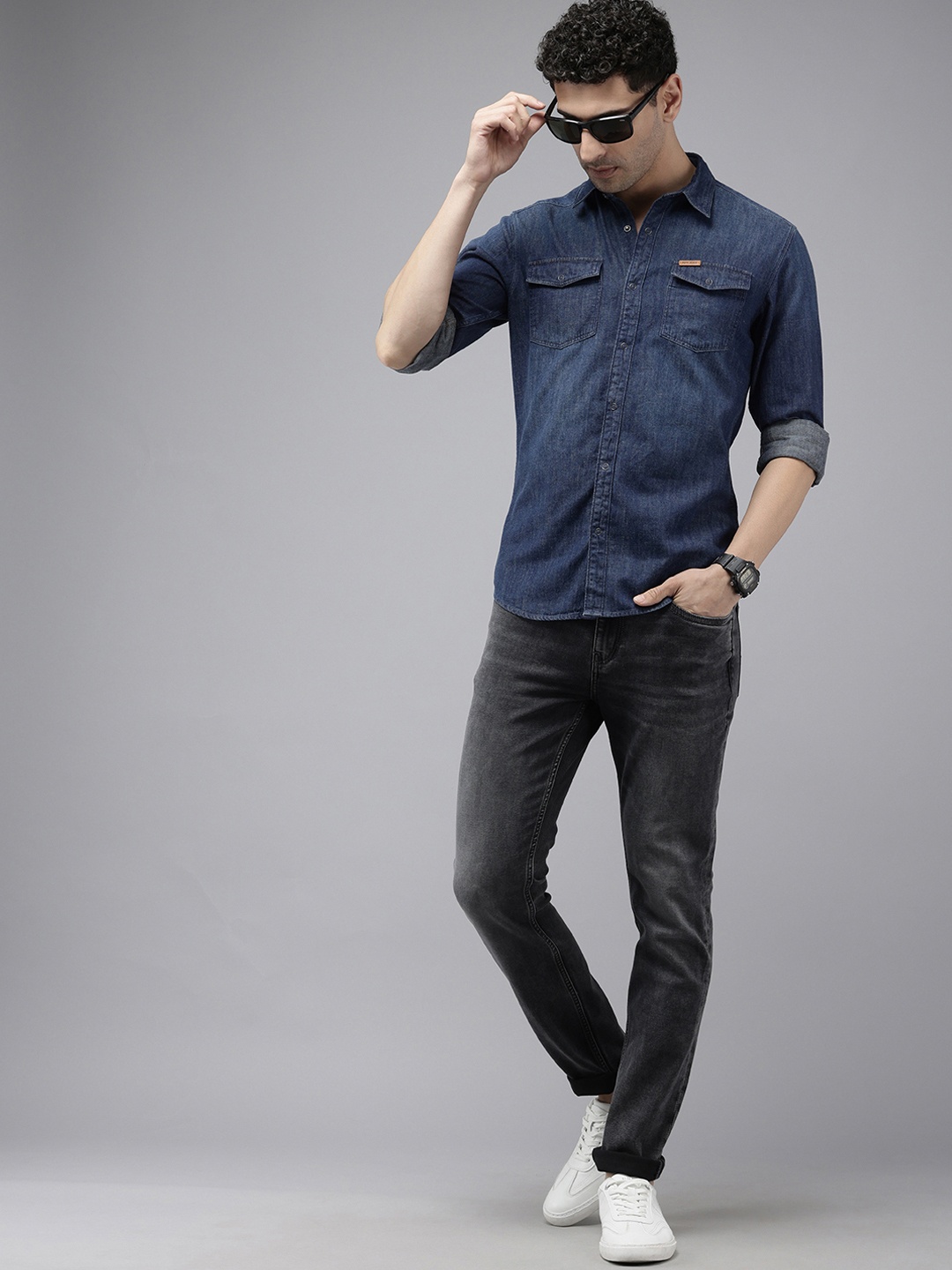 

Pepe Jeans Chambray Opaque Pure Cotton Casual Shirt, Blue