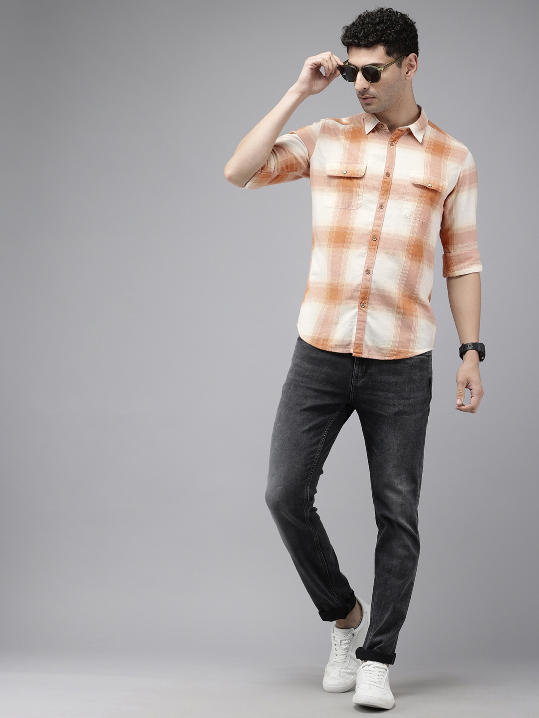 

Pepe Jeans Pure Cotton Tartan Checks Casual Shirt, Rust