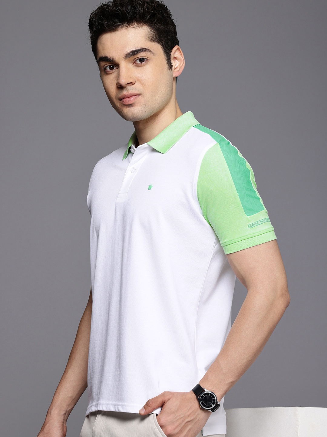 

Louis Philippe Polo Collar Short Sleeves Casual T-shirt, White