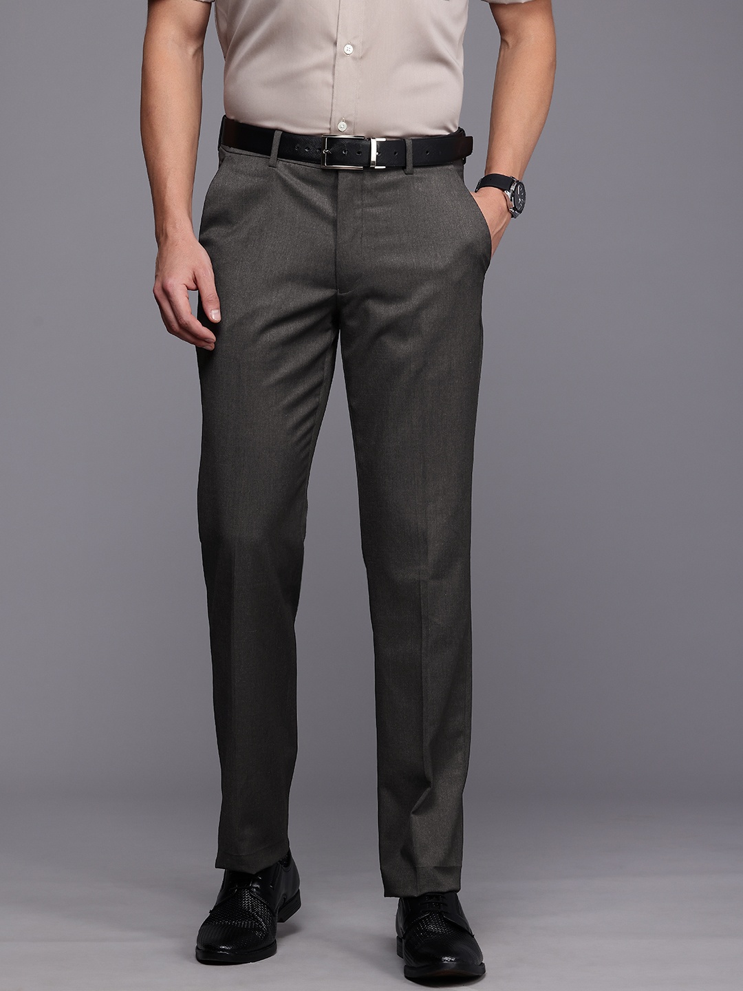 

Louis Philippe Men Formal Trousers, Charcoal
