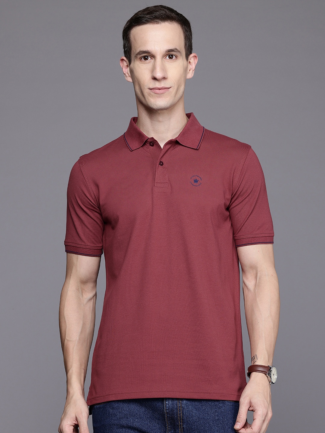 

Louis Philippe Short Sleeves Polo T-shirt, Brown