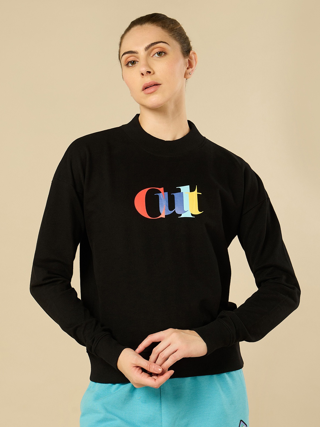 

CULT Printed Pure Cotton Sweatshirt, Black