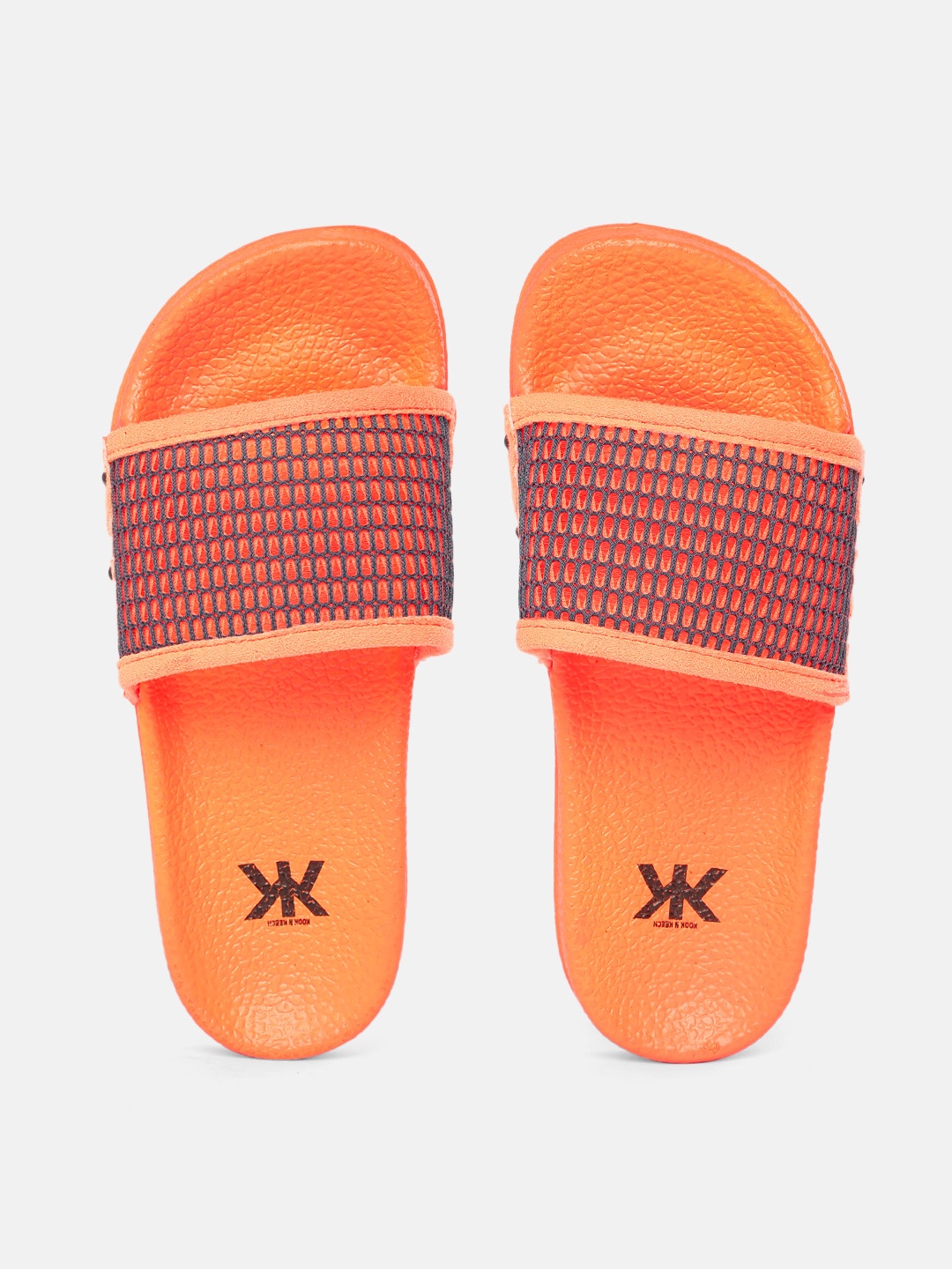 

Kook N Keech Women Self Design Sliders, Orange