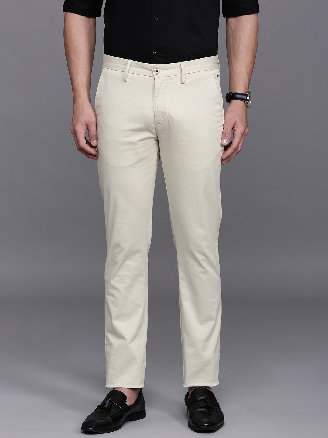 

Louis Philippe Sport Men Slim Fit Trousers, Beige