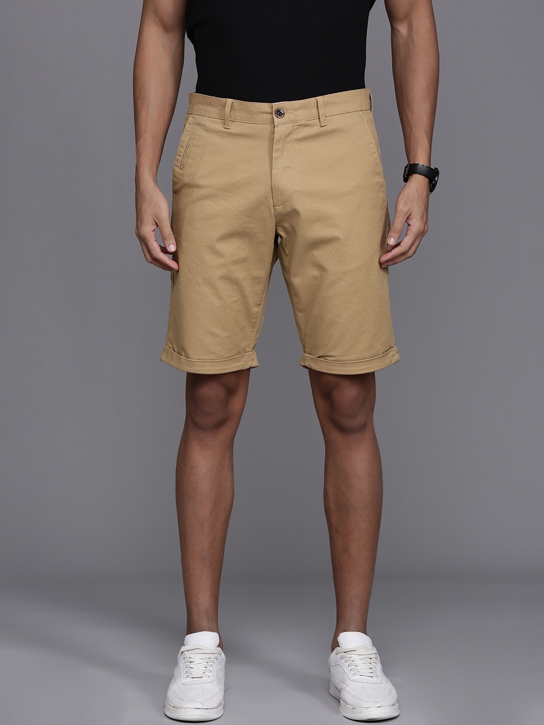 

Louis Philippe Sport Men Slim Fit Shorts, Khaki