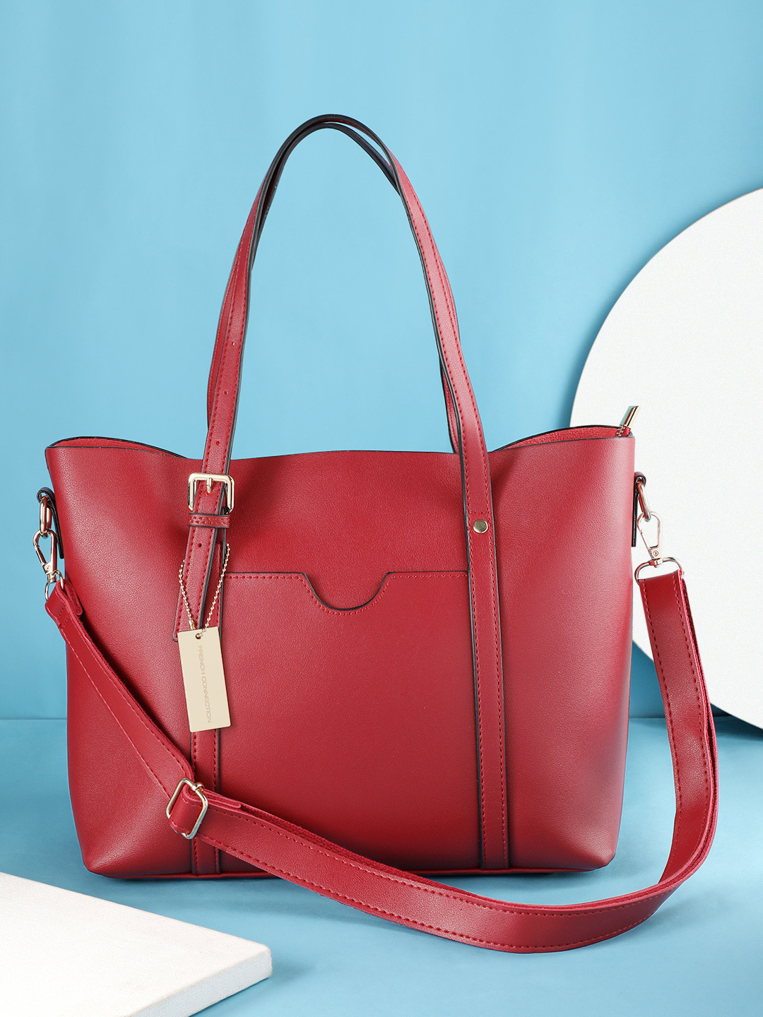 

French Connection Structured Shoulder Bag, Red