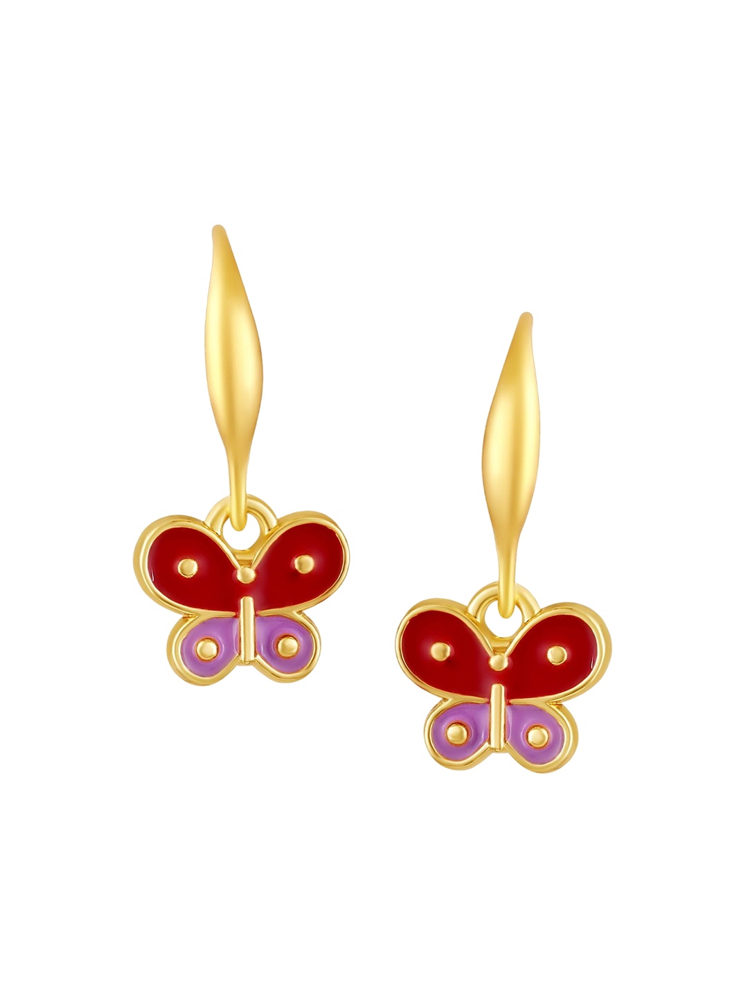 

BDIVA Gold-Plated Contemporary Enamelled Drop Earrings