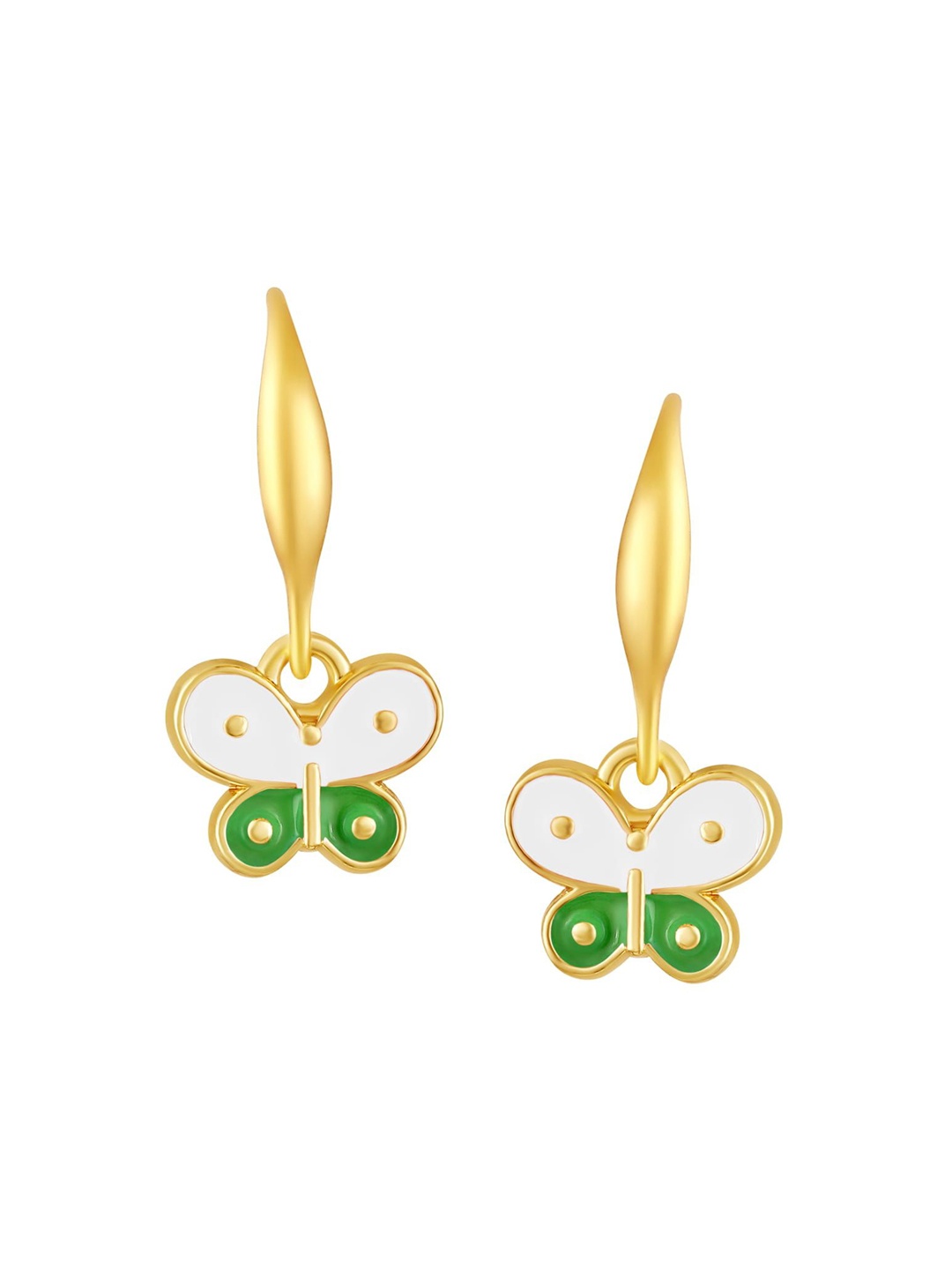 

BDIVA Gold-Plated Contemporary Enamelled Drop Earrings