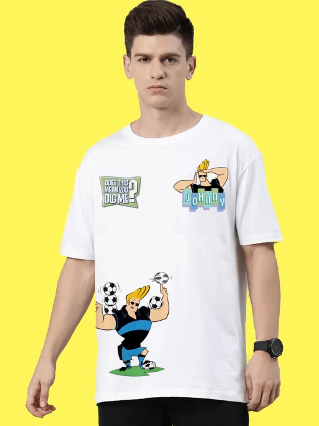 Entertainment Store Johnny Bravo 1545 Off White T Shirt