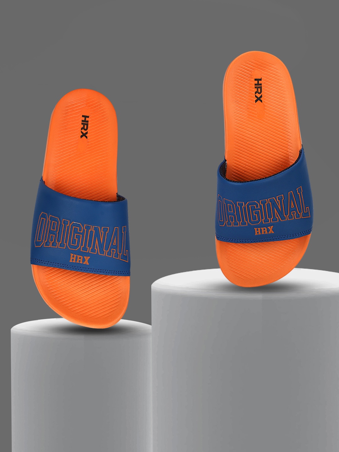 

HRX by Hrithik Roshan Men Printed Sliders, Orange