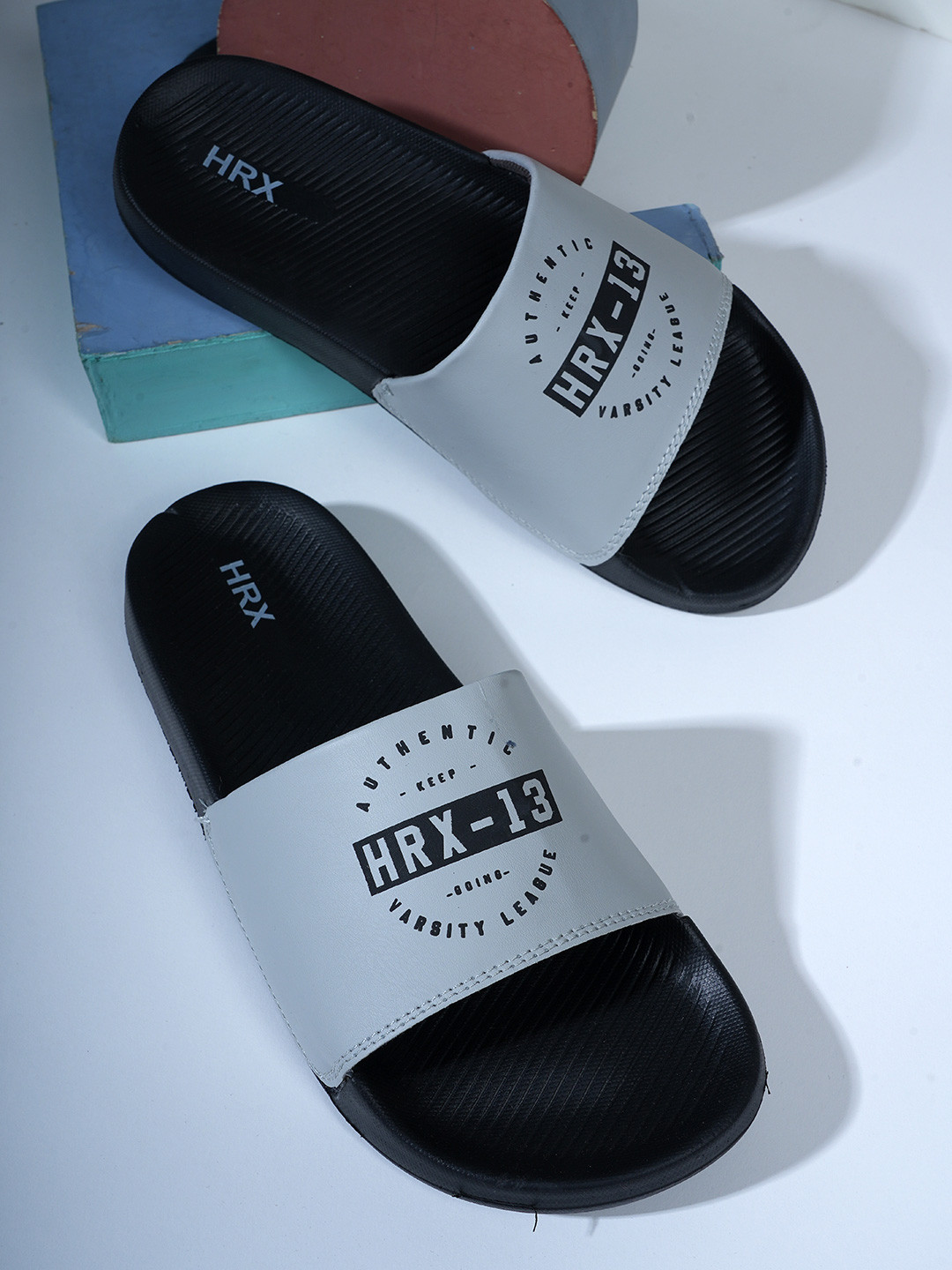 

HRX by Hrithik Roshan Men Printed Sliders, Black