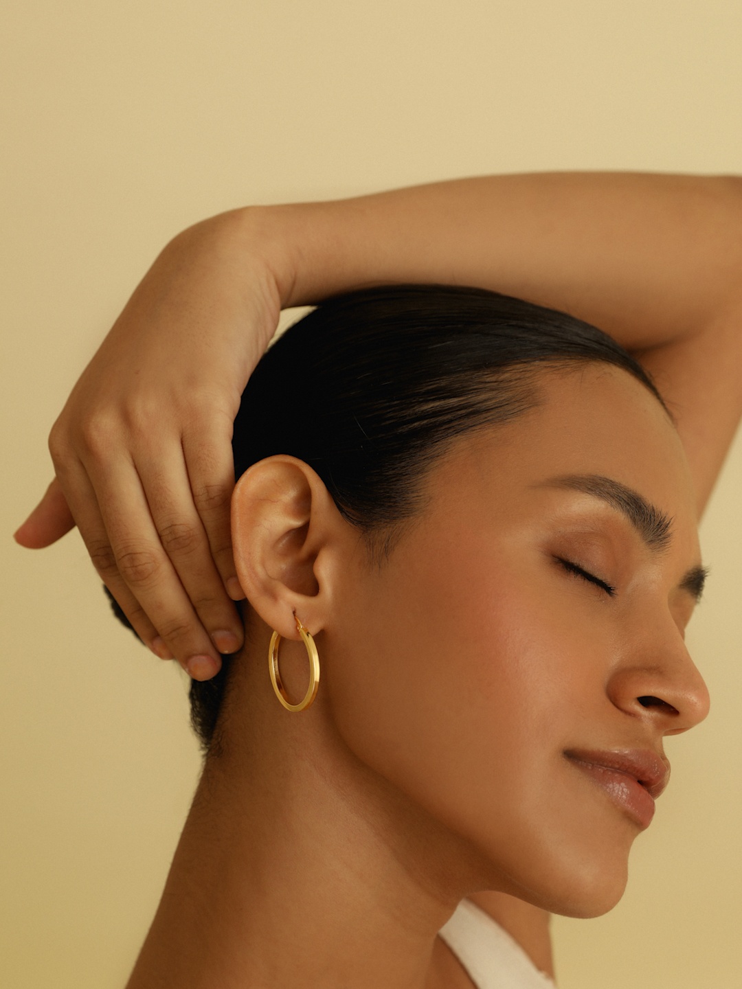 

MISS JO 92.5 Sterling Silver Gold-Plated Contemporary Hoop Earrings