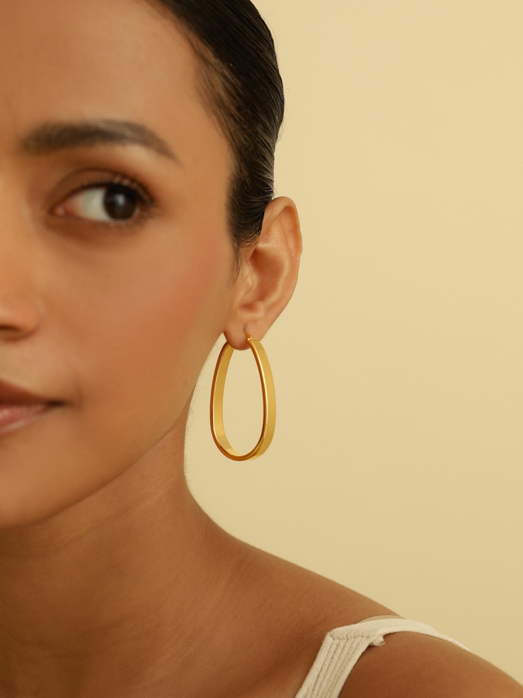

MISS JO 92.5 Sterling Silver Gold-Plated Contemporary Luminous Hoop Earrings