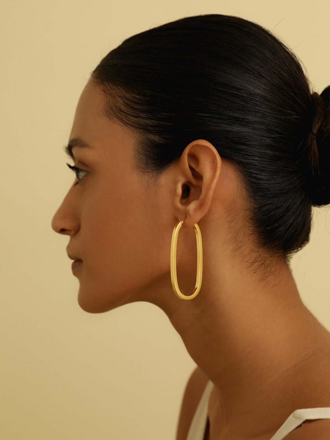 

MISS JO 92.5 Sterling Silver Contemporary Hoop Earrings, Gold