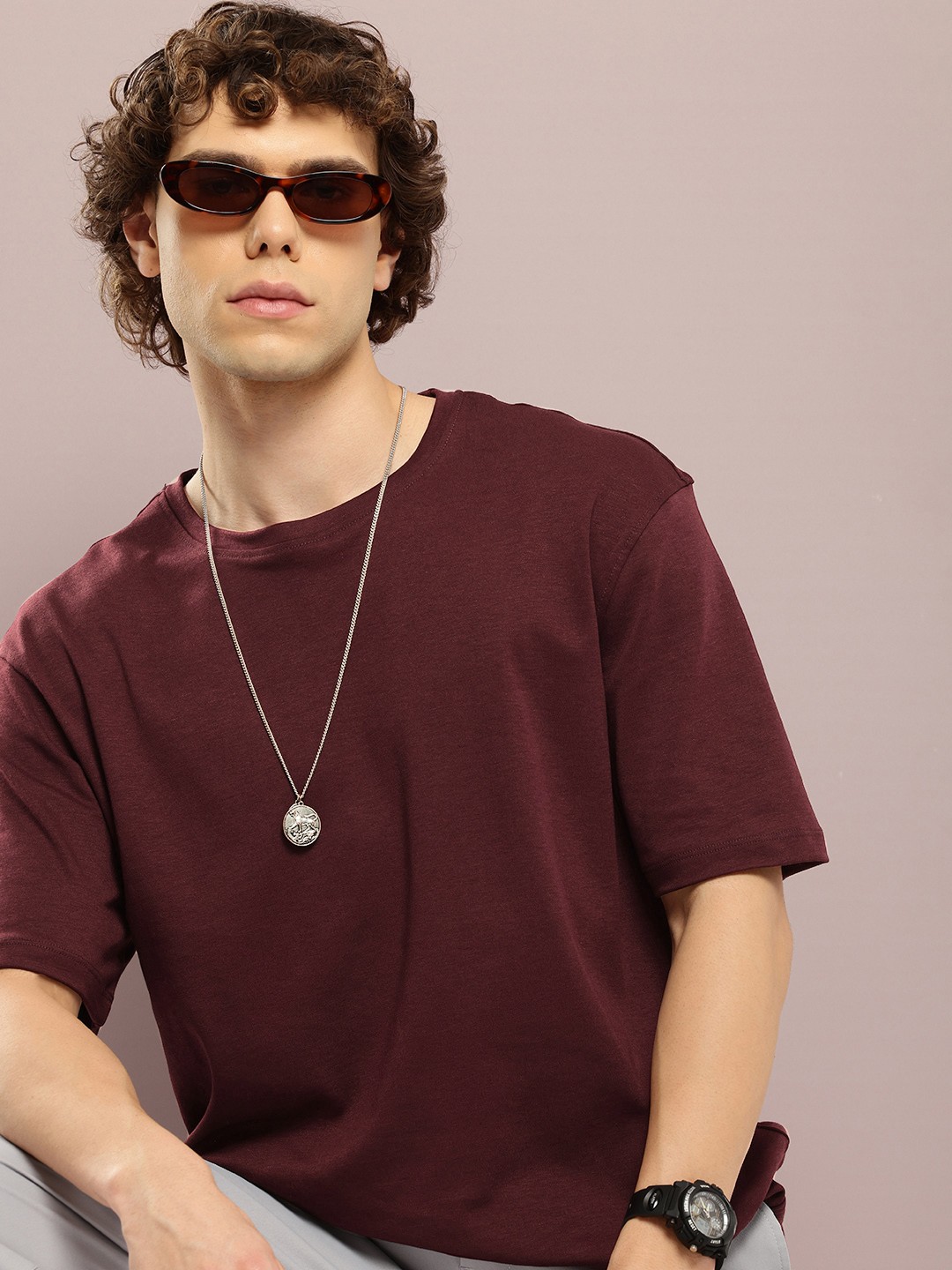 

Kook N Keech Men Relaxed Fit T-shirt, Maroon