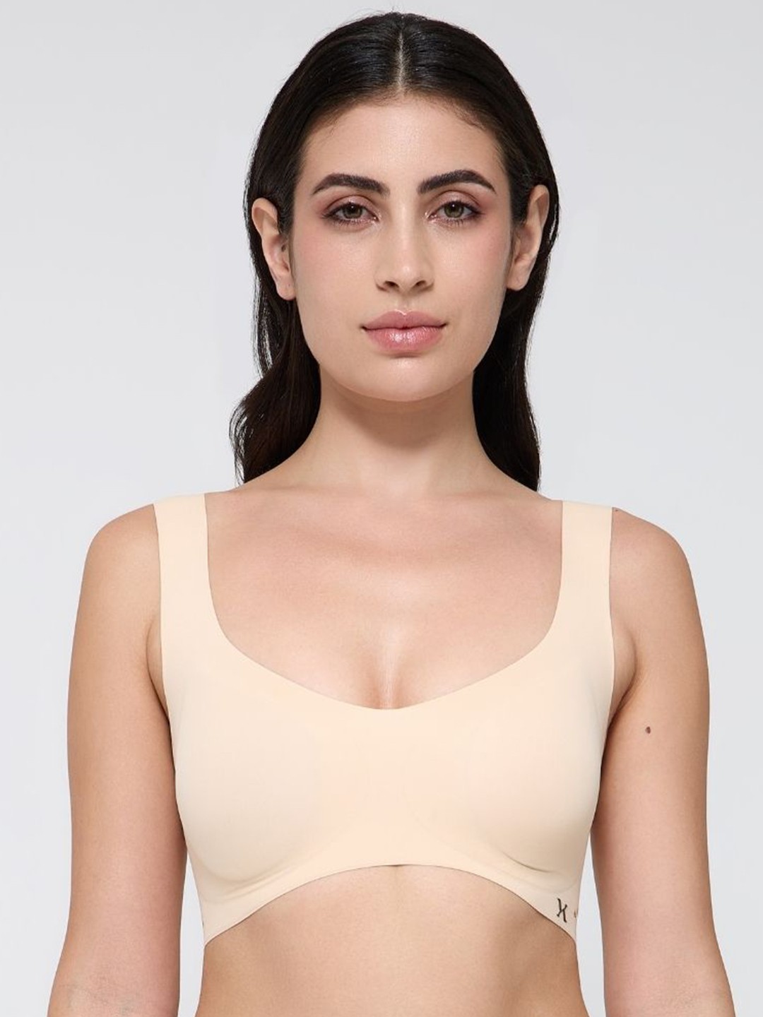 

Krvvy Women Solid Medium Coverage Ultrasoft Bralette, Nude