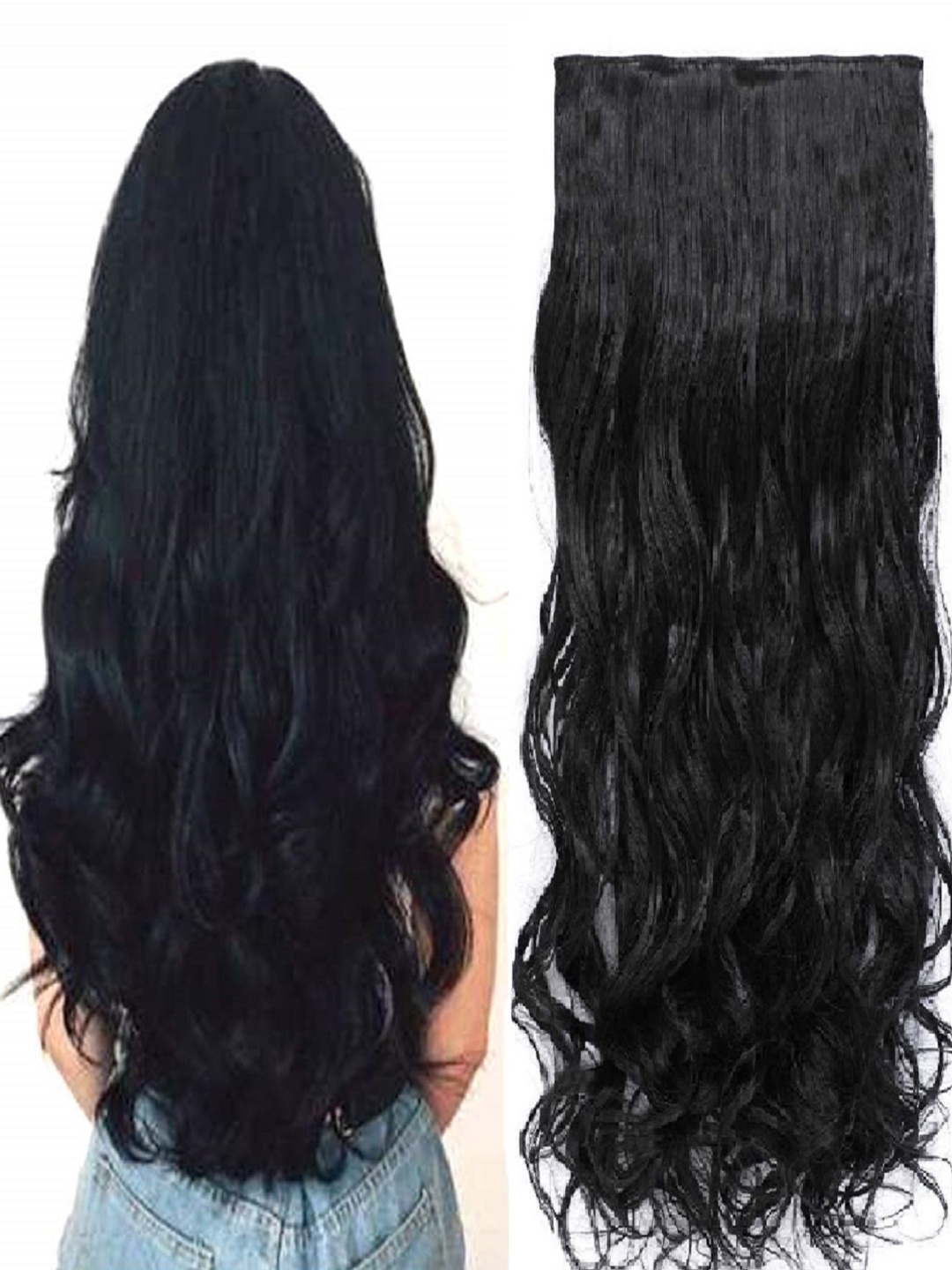 

MoonEyes 5-Clip-In Curly Wavy Hair Extension Black