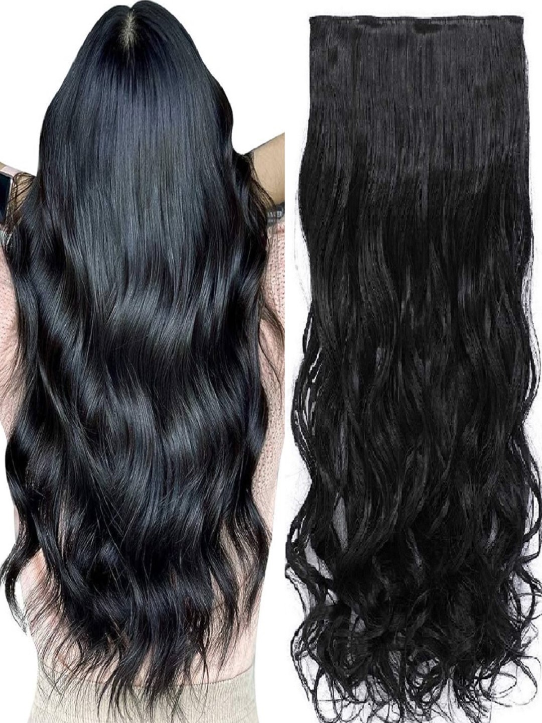 

MoonEyes 5 Clip Curly Wavy Hair Extension-Black