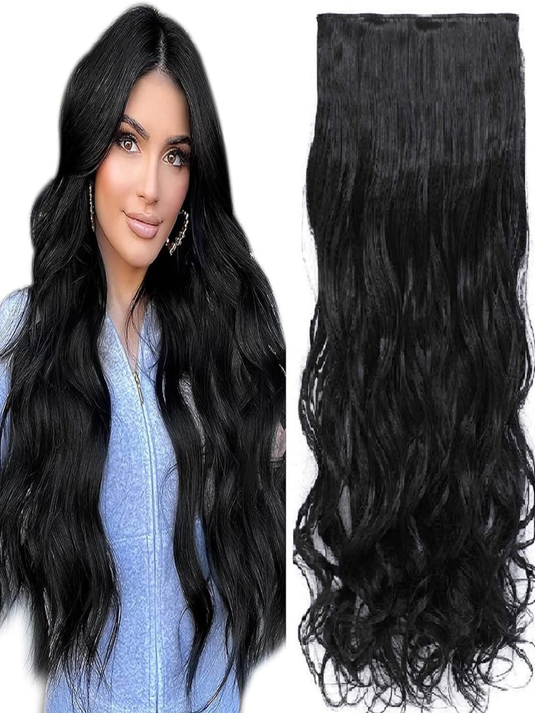 

MoonEyes 5 Clip Curly Wavy Black Hair Extension