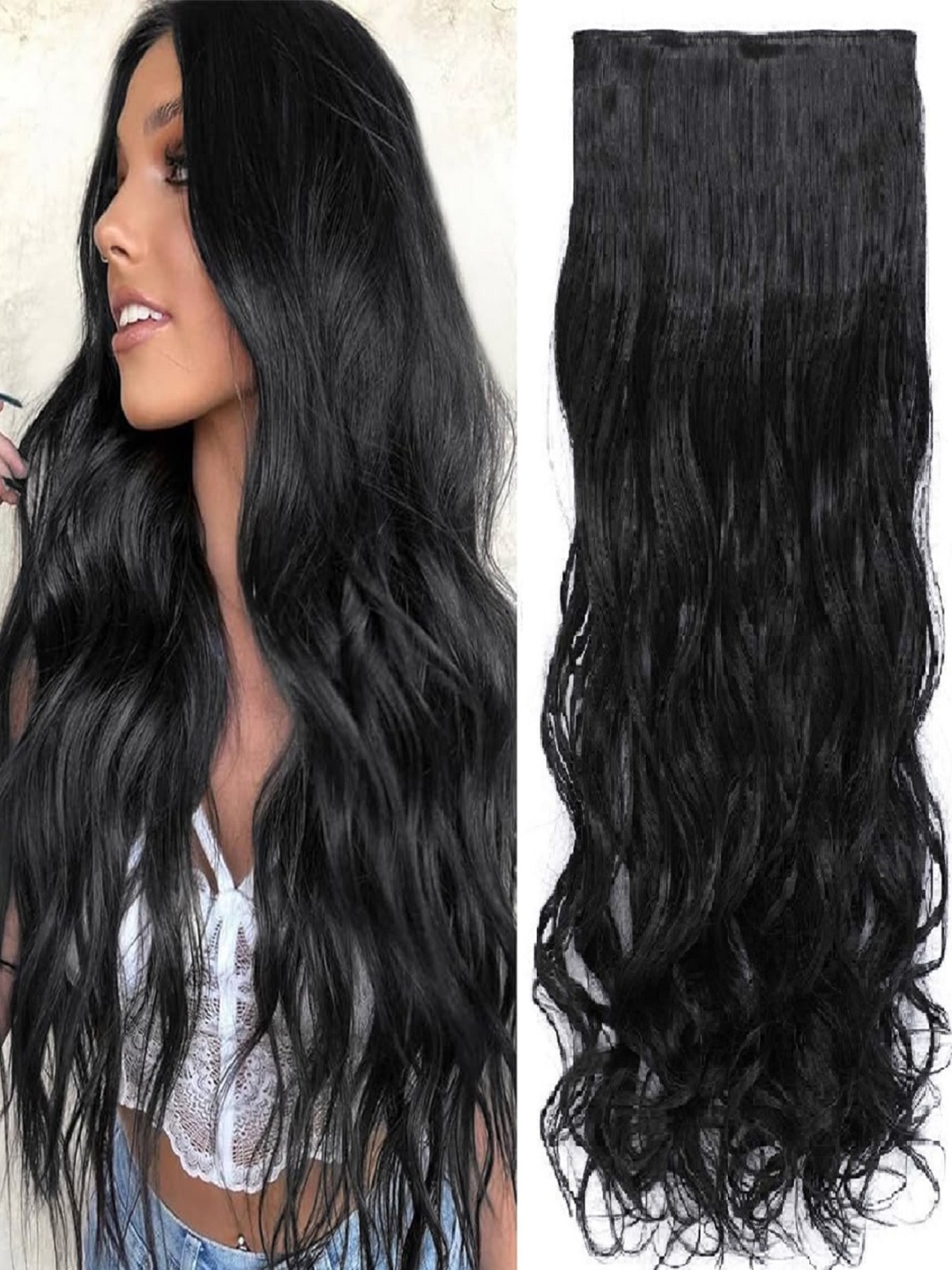 

MoonEyes 5 Clip Curly Hair Extension - Black