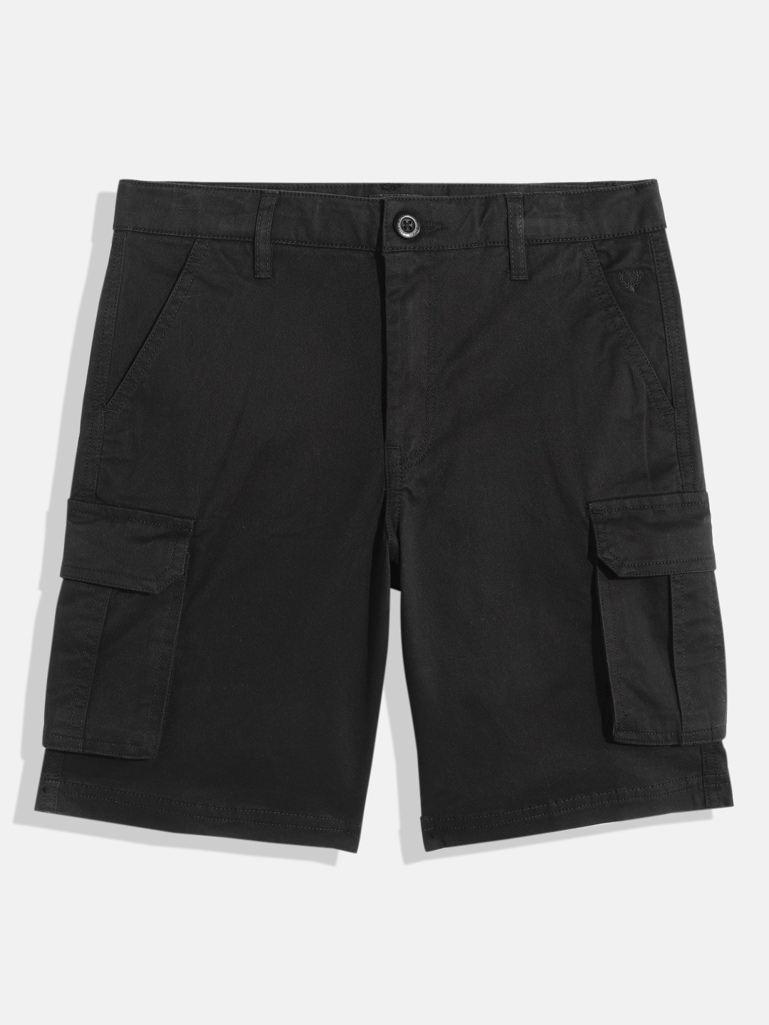 Allen Solly Junior Boys Cotton Cargo Shorts, Black