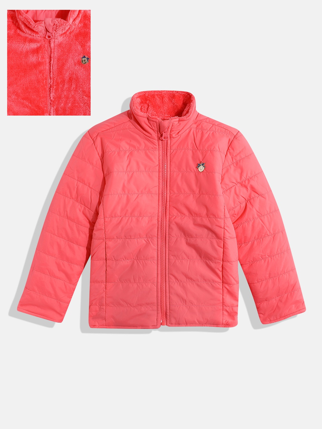 

Allen Solly Junior Girls Reversible Quilted Jacket, Coral