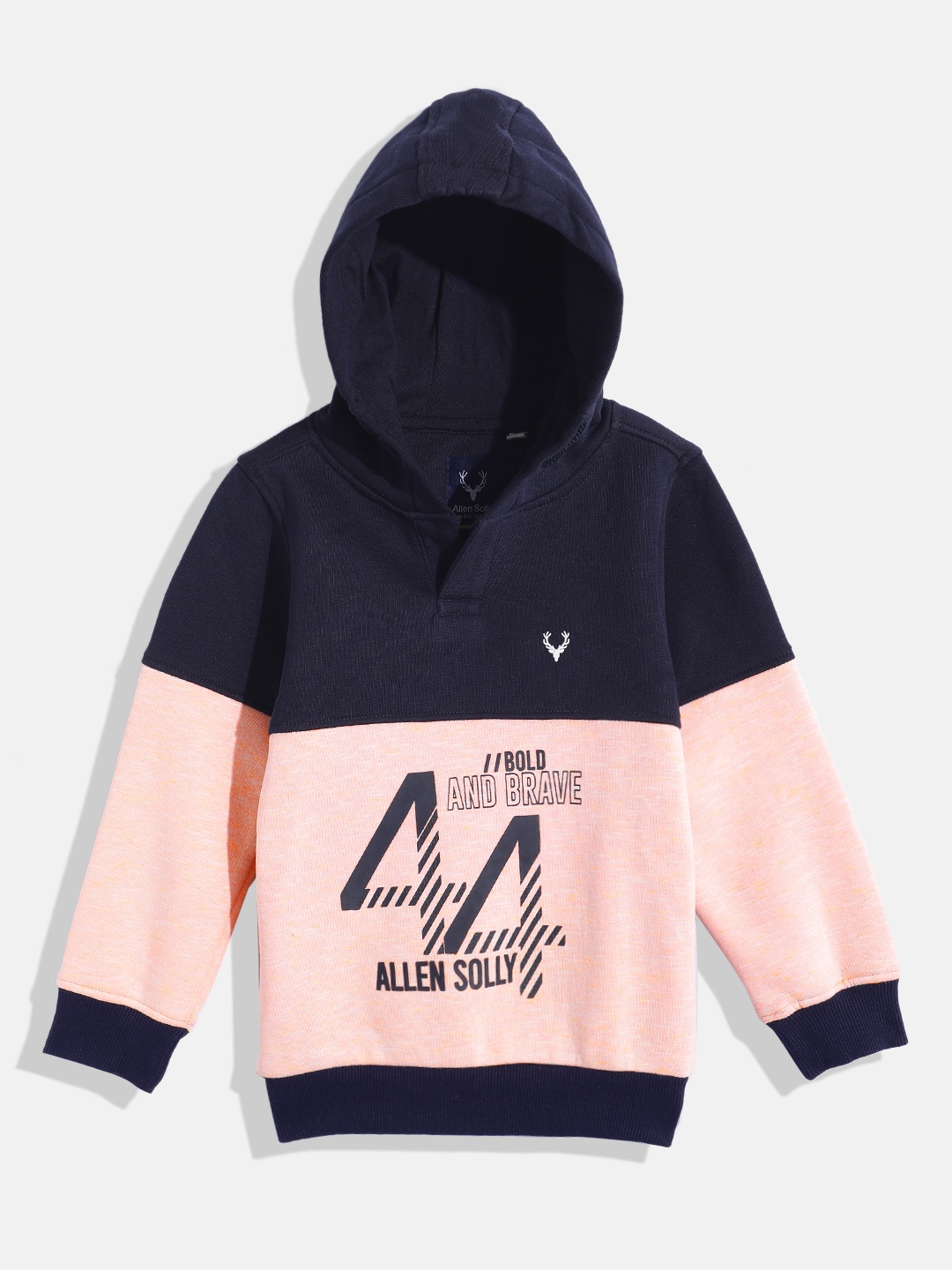 

Allen Solly Junior Boys Colourblocked Hooded Sweatshirt, Navy blue