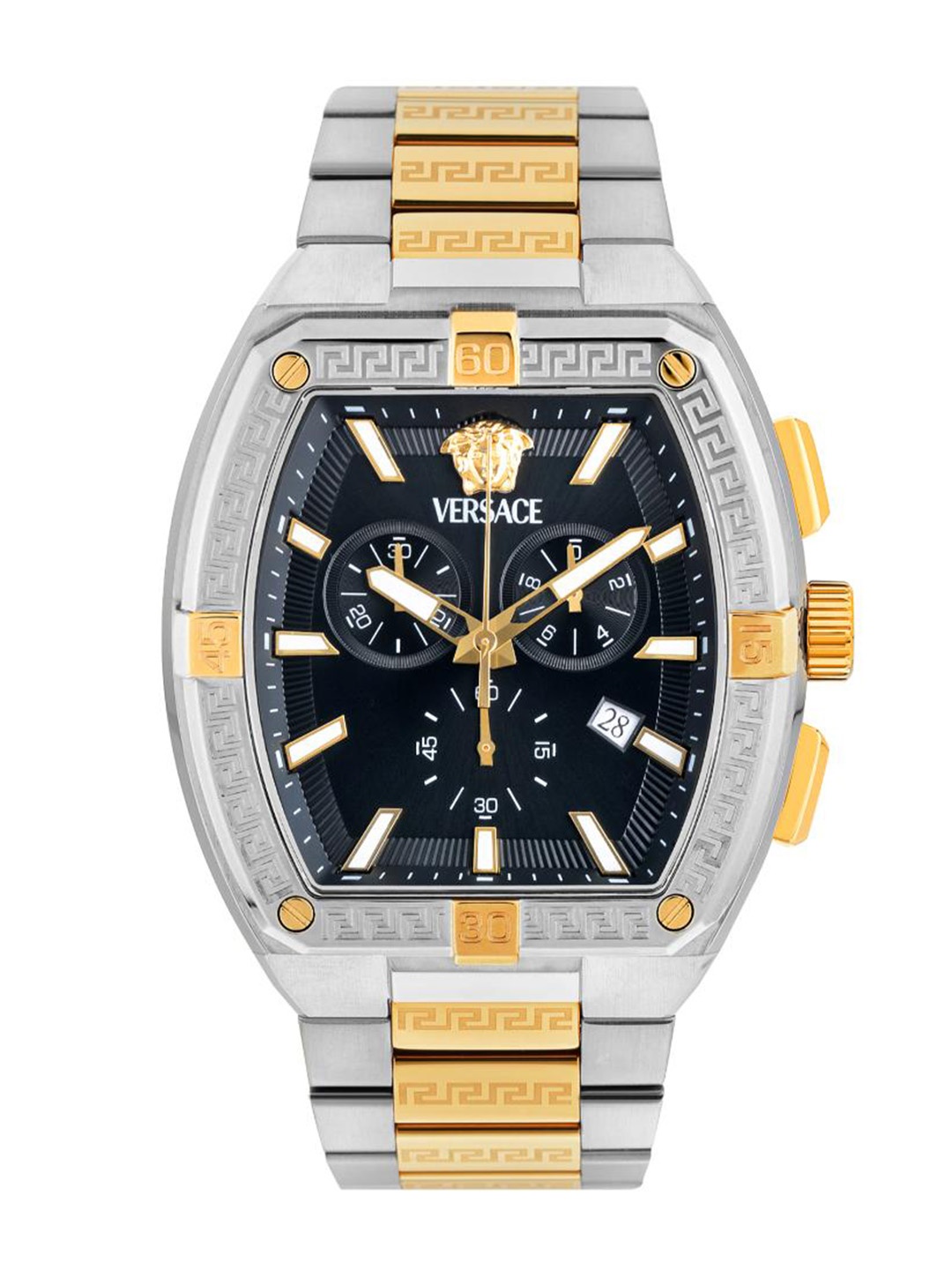 

Versace Men Brass Dial & Stainless Steel Straps Analogue Watch VESP00524, Black