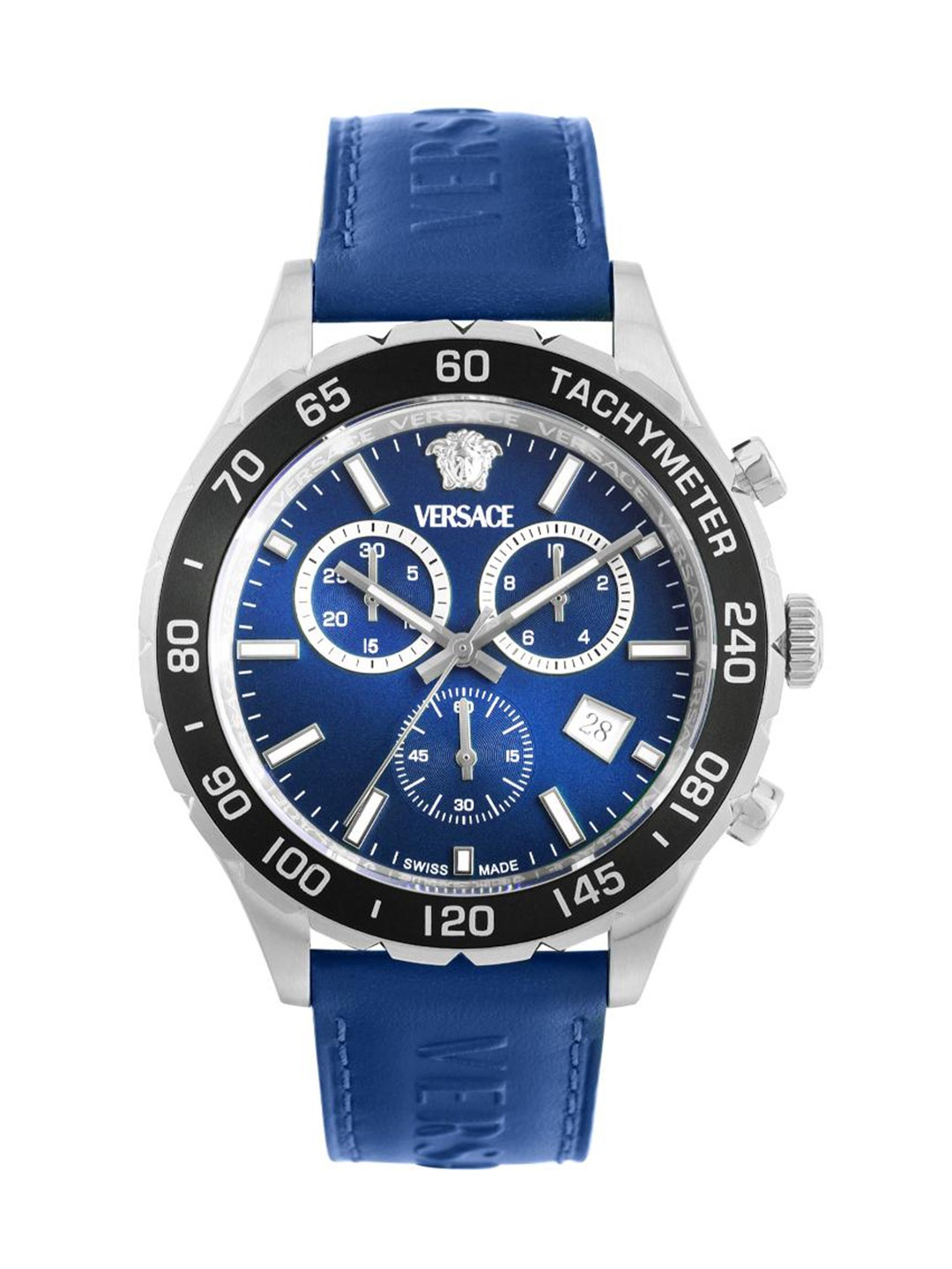 

Versace Men Brass Dial & Leather Straps Analogue Watch VEPCA0124, Blue