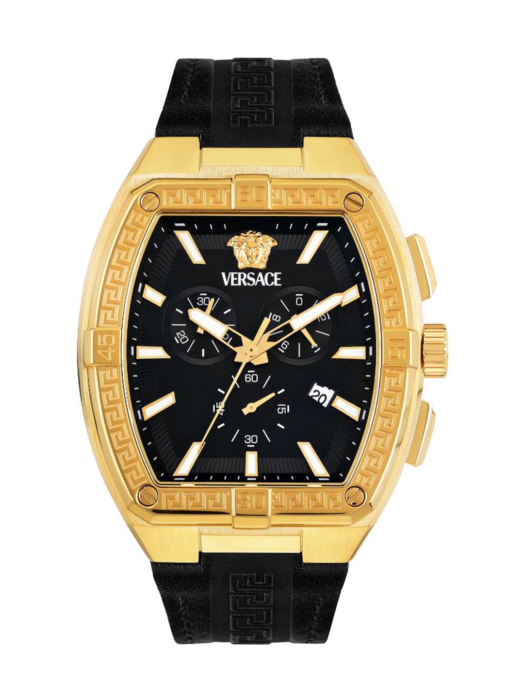 

Versace Men Brass Dial & Leather Straps Analogue Watch VESP00324, Black