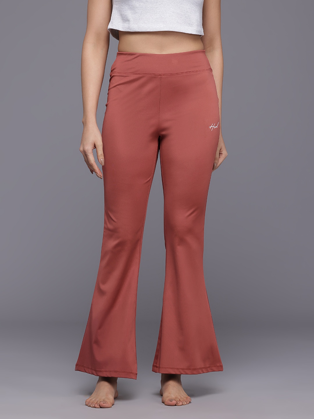 

HRX by Hrithik Roshan Women Bootcut Yoga Track Pants, Rust