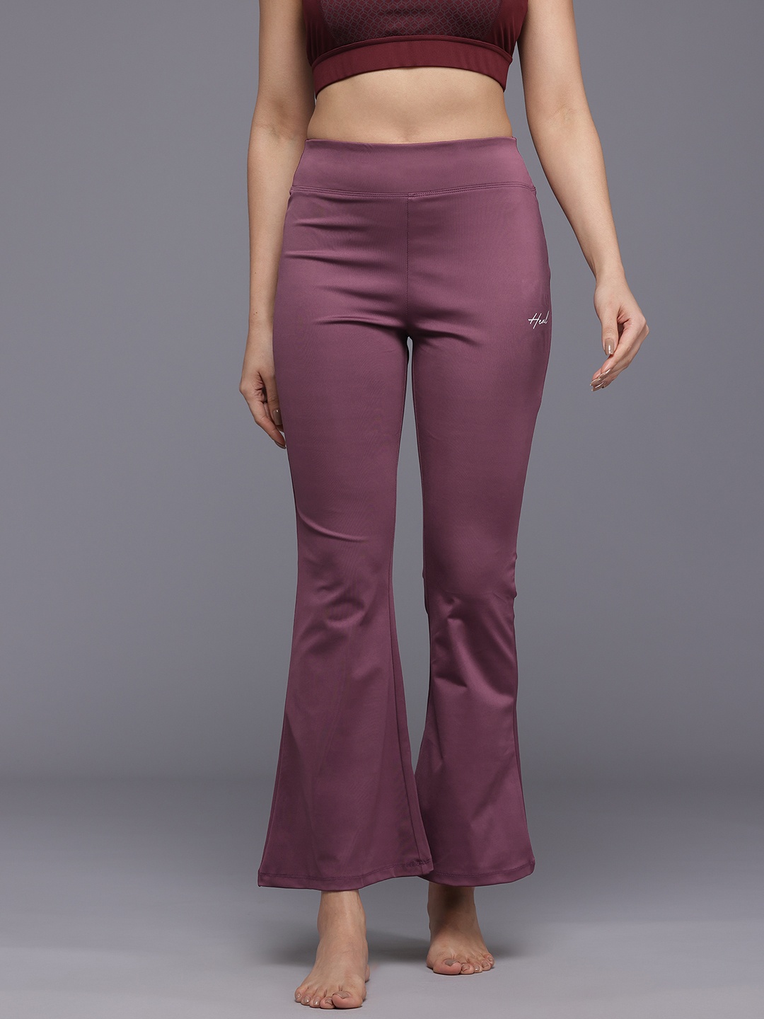 

HRX by Hrithik Roshan Women Bootcut Yoga Track Pants, Mauve