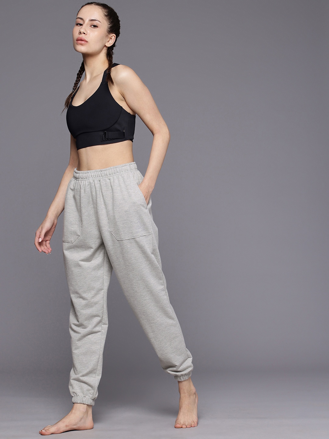 

HRX by Hrithik Roshan Women Yoga Joggers, Grey melange