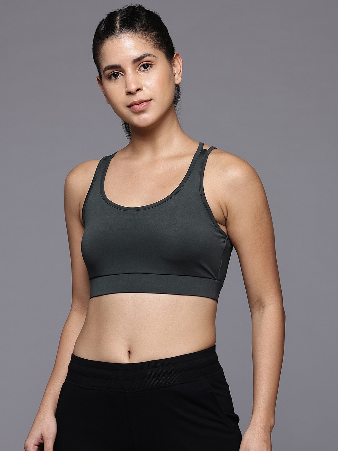 

HRX by Hrithik Roshan Padded Yoga Workout Bra, Charcoal