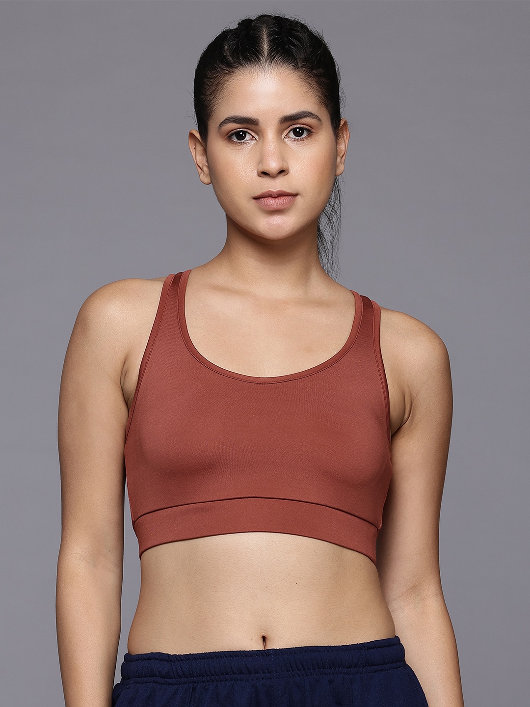 

HRX by Hrithik Roshan Padded Yoga Workout Bra, Rust